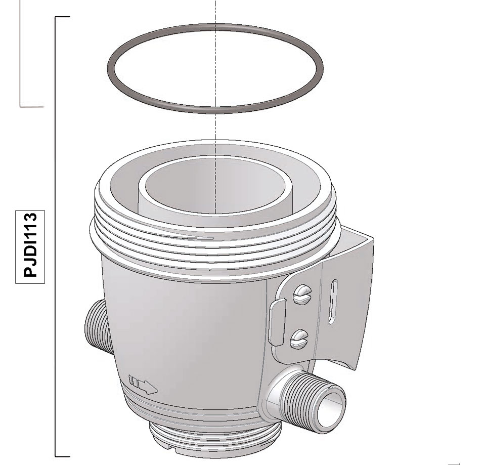 PJDI113 - Teilbausatz unteres Pumpengehäuse + Dichtung + Wandhalterung