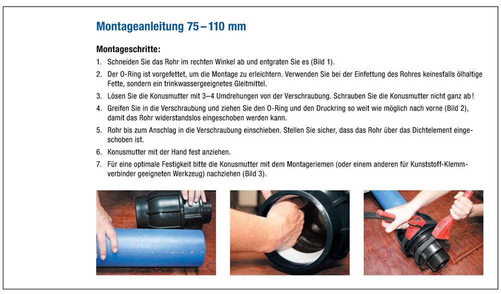 PE-T-Stück 75mm x 2 1/2" Innengewinde x 75mm PN10 DVGW