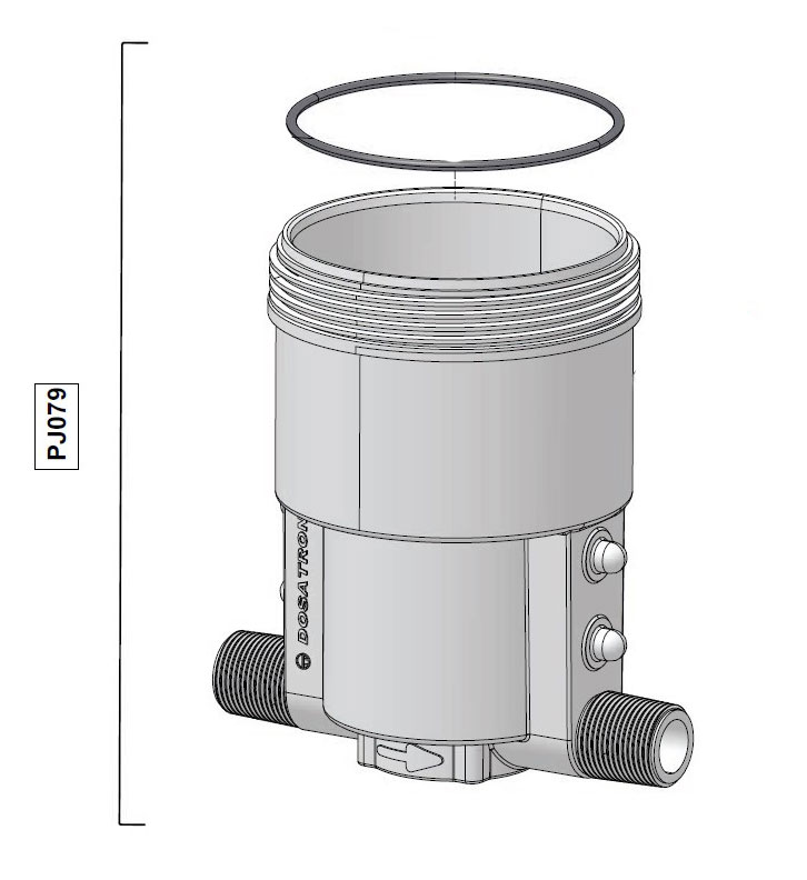 PJ079 - Bausatz unteres Pumpengehäuse in blau mit Dichtung