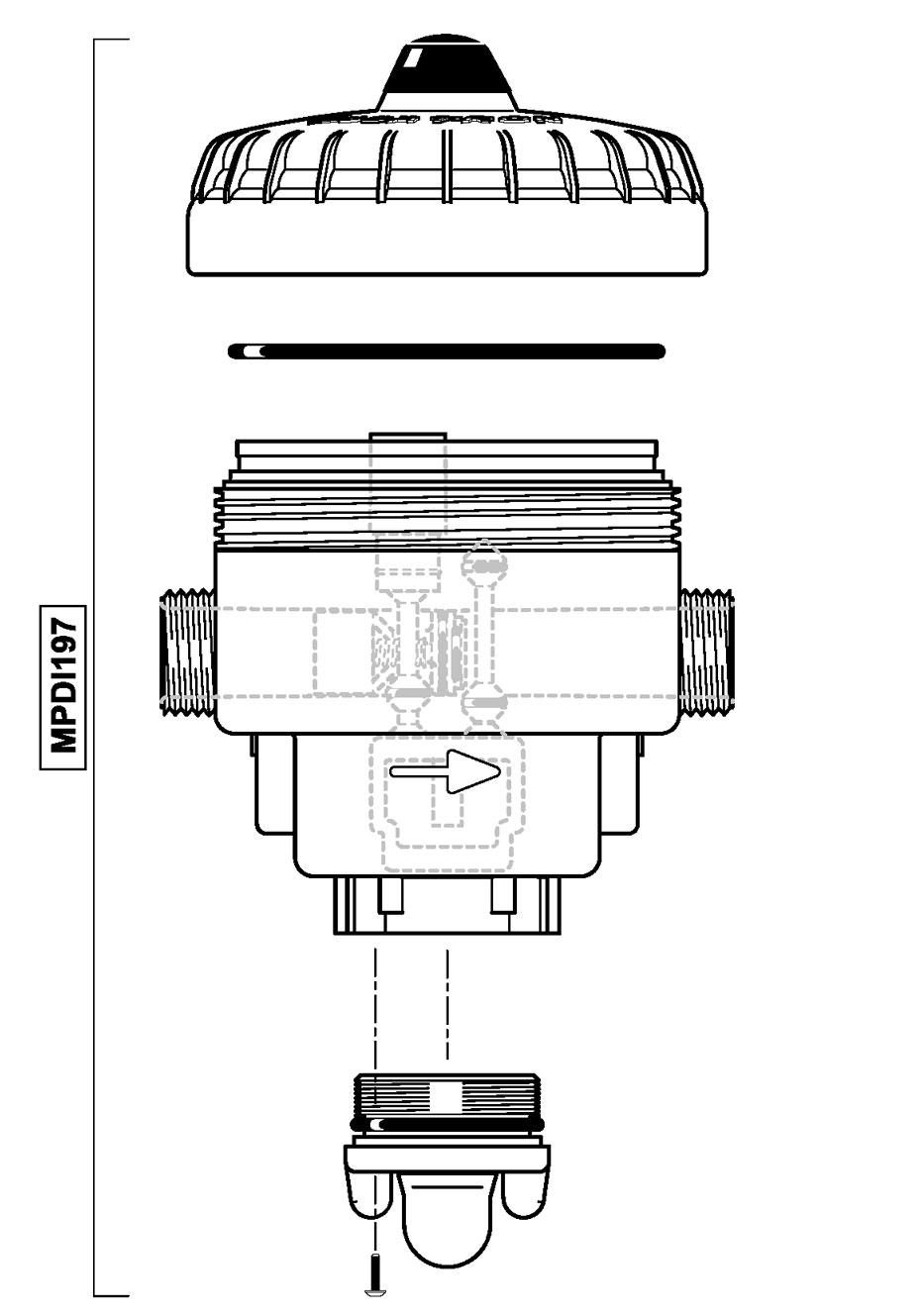 MPDI197VF - Deckel mit Entlüftung + Gehäuse + Bypass-Schalter D07 Serie